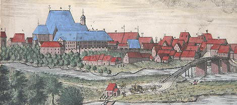 Kupferstich des Nienburger Klosters von 1710 
