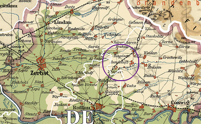 Kartenausschnitt einer Anhalt-Karte von 1908