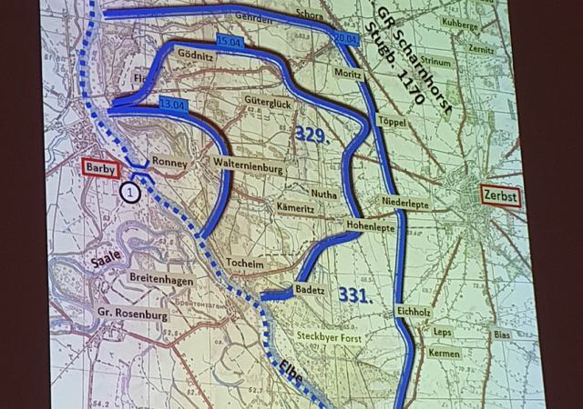 Der Brückenkopf Barby/Walternienburg an der Elbe wurde ab dem 13. April 1945 erweitert, ermöglichte so die Einnahme der Stadt Zerbst und die anschließende Operation
