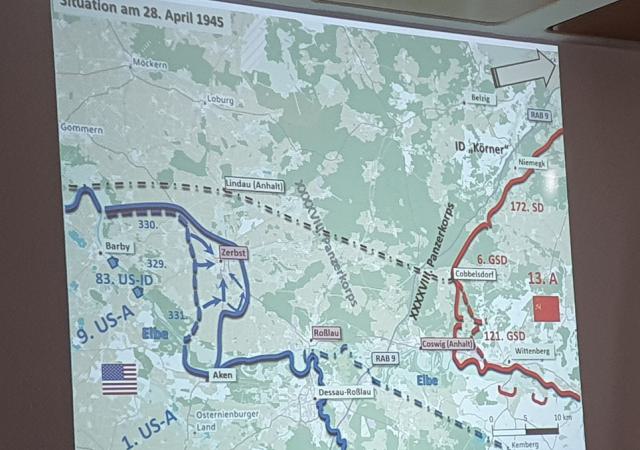 Mit den Karten, die Prof. Witte selbst erarbeitete, wurden die Truppenbewegungen veranschaulicht.